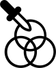 Black and white icon representing a color.